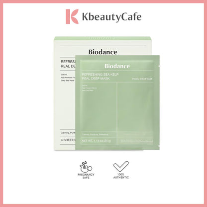 Biodance Refreshing Sea Kelp Real Deep Mask (1pc or 4pcs)