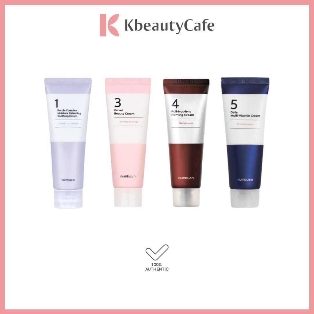 Numbuzin Cream (No.3 Velvet Beauty Cream, 4 Daily Multi-Vitamin Cream, 4 Full-Nutrient Firming Cream, 1 Purple Complex Moisture Balancing Soothing Cream))