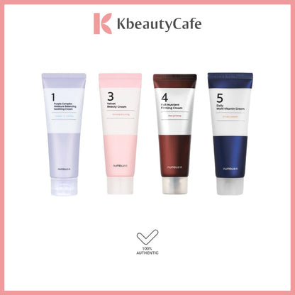 Numbuzin Cream (No.3 Velvet Beauty Cream, 4 Daily Multi-Vitamin Cream, 4 Full-Nutrient Firming Cream, 1 Purple Complex Moisture Balancing Soothing Cream))