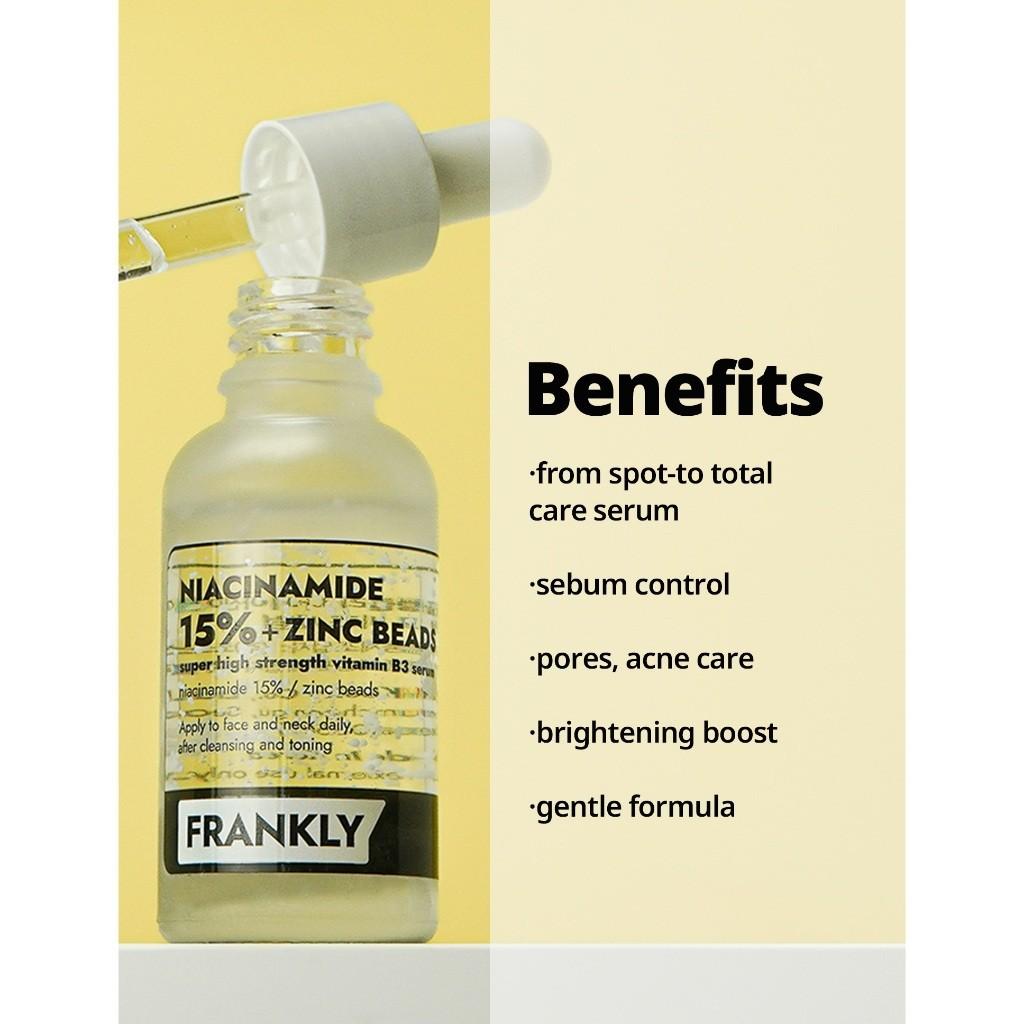 Frankly Niacinamide 15% + Zinc Beads Serum – Oil Control & Acne Marks for Uneven Skin Tone