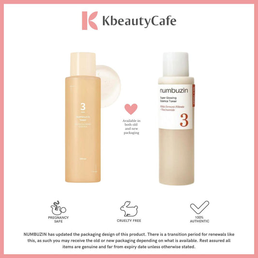 Numbuzin No.3 Super Glowing Essence Toner - Fermented Ingredients, Niacinamide, Galactomyces, Glowy Skin Radiance