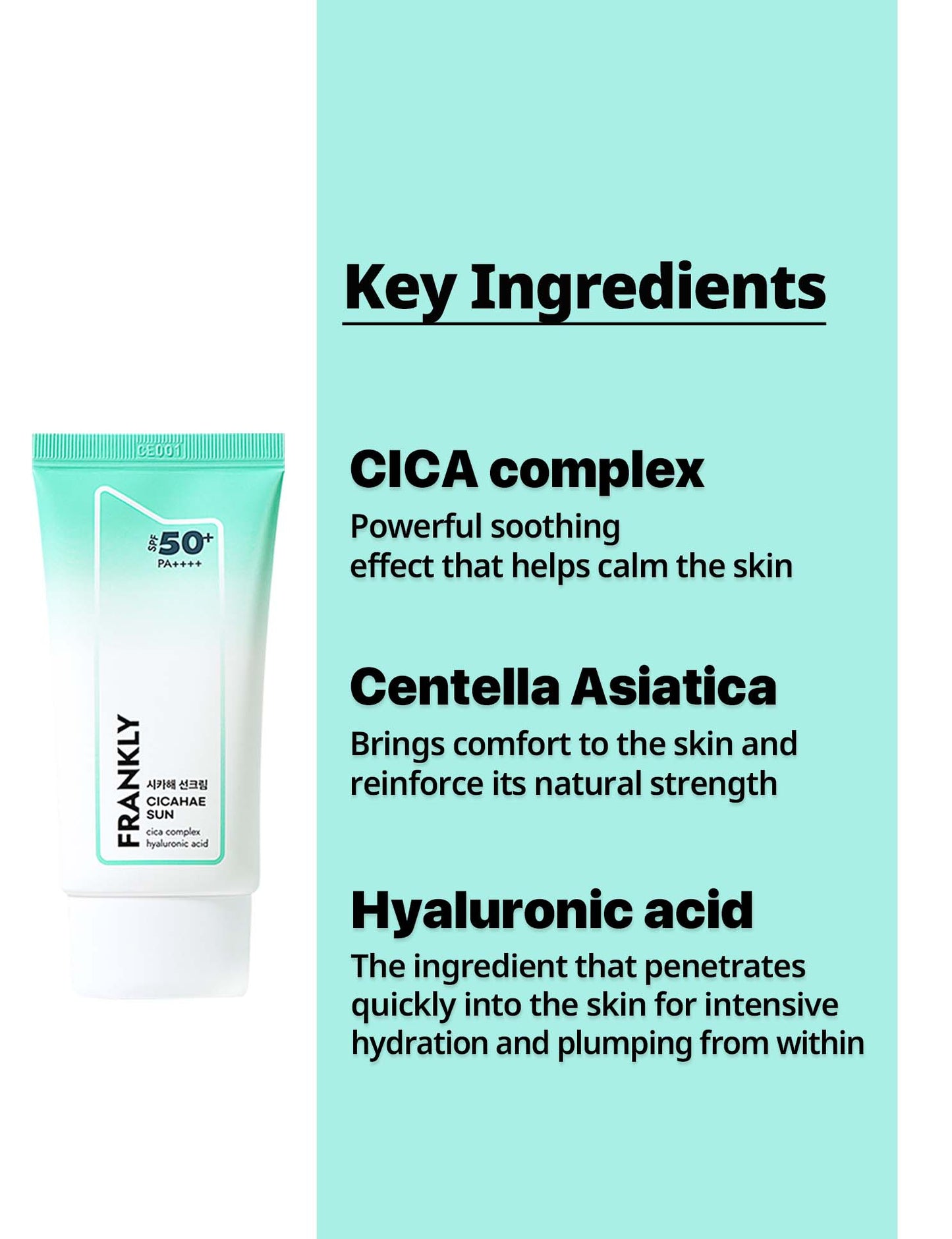 Frankly Cicahae Sun - Soothing Sunscreen For All Skin Types - Lightweight, Non-Greasy, Zero White Cast