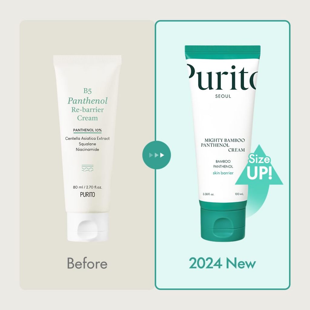 Purito Mighty Bamboo Panthenol Cream – Barrier Repair Lightweight Korean Moisturizer