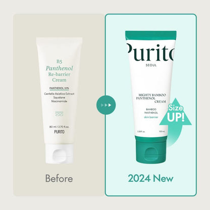 Purito Mighty Bamboo Panthenol Cream – Barrier Repair Lightweight Korean Moisturizer