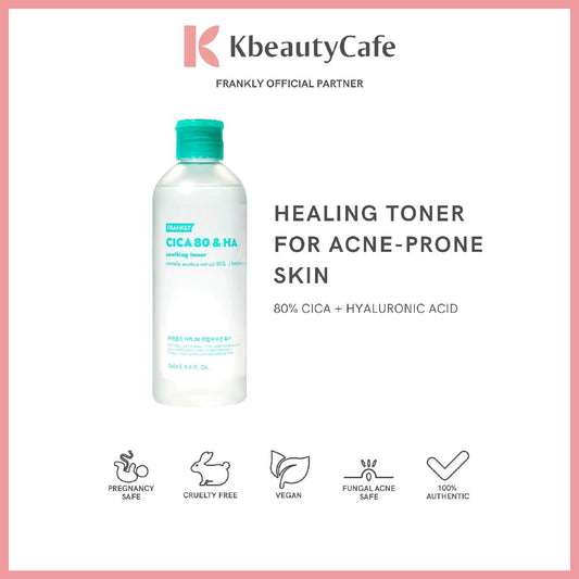 Frankly CICA 80 & HA Soothing Toner - Hydrating, Calming, Soothing - For All Skin Types - Most Recommended for Acne-Prone Skin