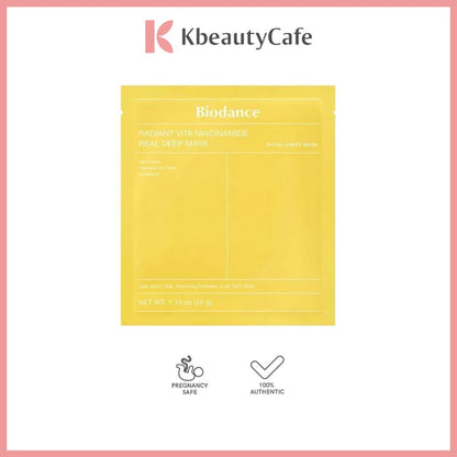 Biodance Radiant Vita Niacinamide Real Deep Mask (1pc or 4pcs)