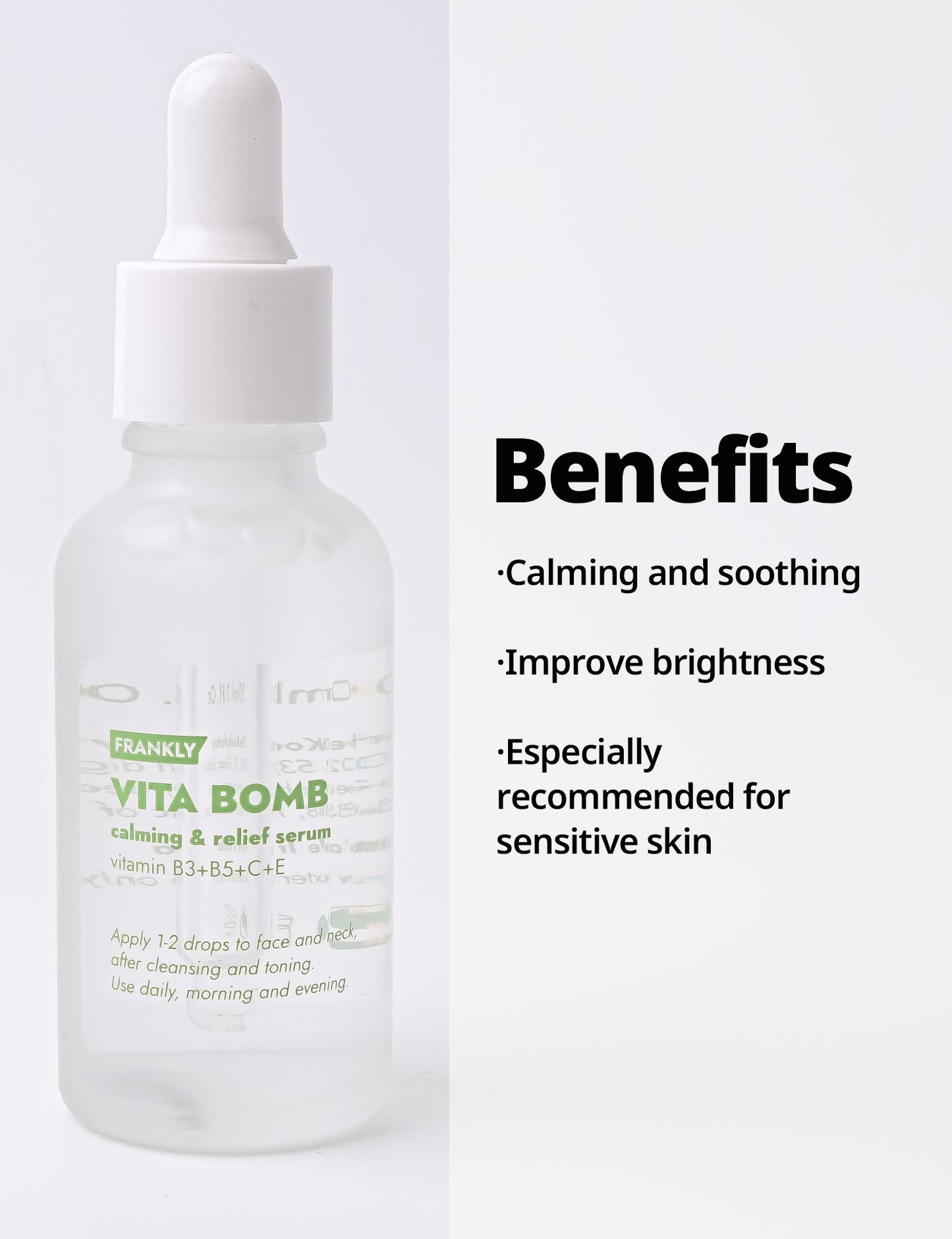 Frankly Vita Bomb Calming & Relief Serum - 5% Niacinamide Serum - Serum For Dark Spots, Hydration