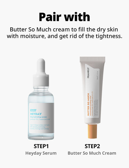 Frankly Heyday Deep Hydrating Serum - Serum for Dry Skin - Deeply Hydrates, Repairs, Plumps, Brightens