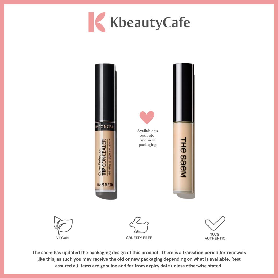 THE SAEM Cover Perfection Tip Concealer - Liquid Multi-Use Concealer, Full Coverage Makeup for Acne Dark Spots Dark Circles Hyperpigmentation and Blemishes