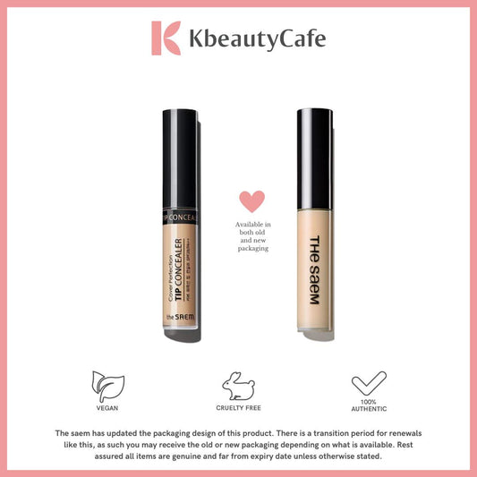 THE SAEM Cover Perfection Tip Concealer - Liquid Multi-Use Concealer, Full Coverage Makeup for Acne Dark Spots Dark Circles Hyperpigmentation and Blemishes