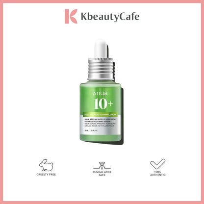 Anua Azelaic Acid 10 Hyaluron Redness Soothing Serum 30ml - Redness Relief & Pimple Care for Acne
